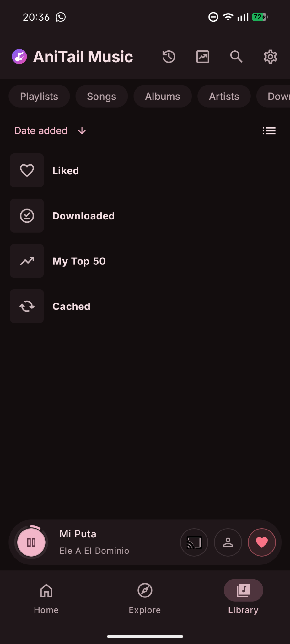 Biblioteca con listas y descargas