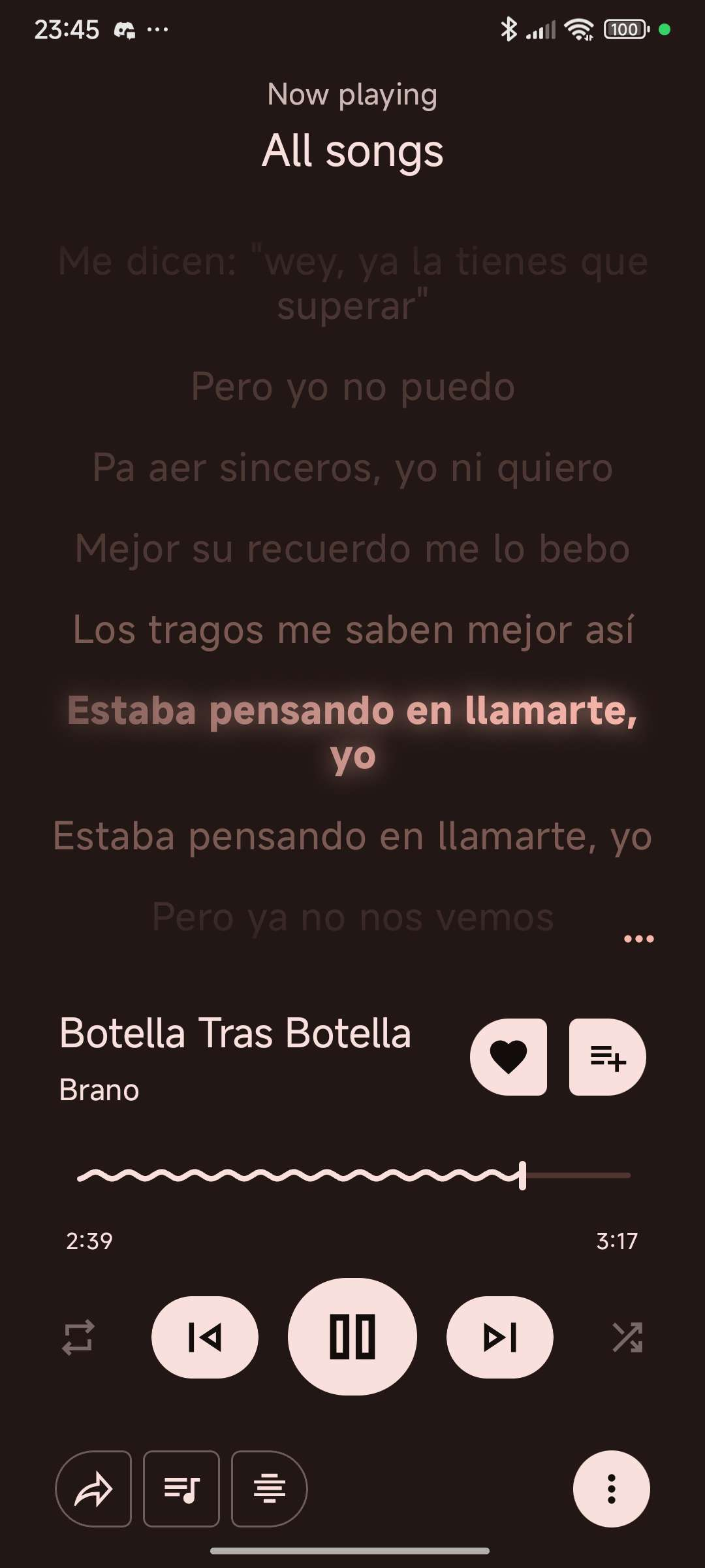 Letras sincronizadas en AniTail